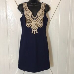 NWT Lilly Pulitzer Largo True Navy Embroidered Shify Dress
